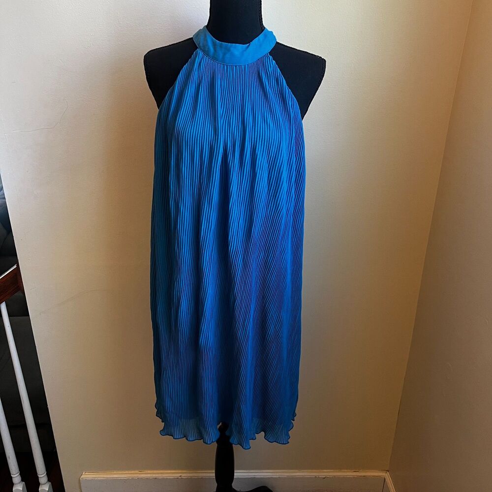 Jopna teal dress micropleats midi length XL